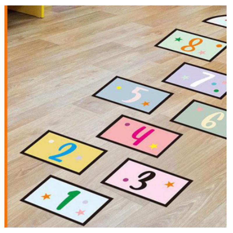 Kids Education Wallpaper - Digital Jump Grid Children's Wall Stickers