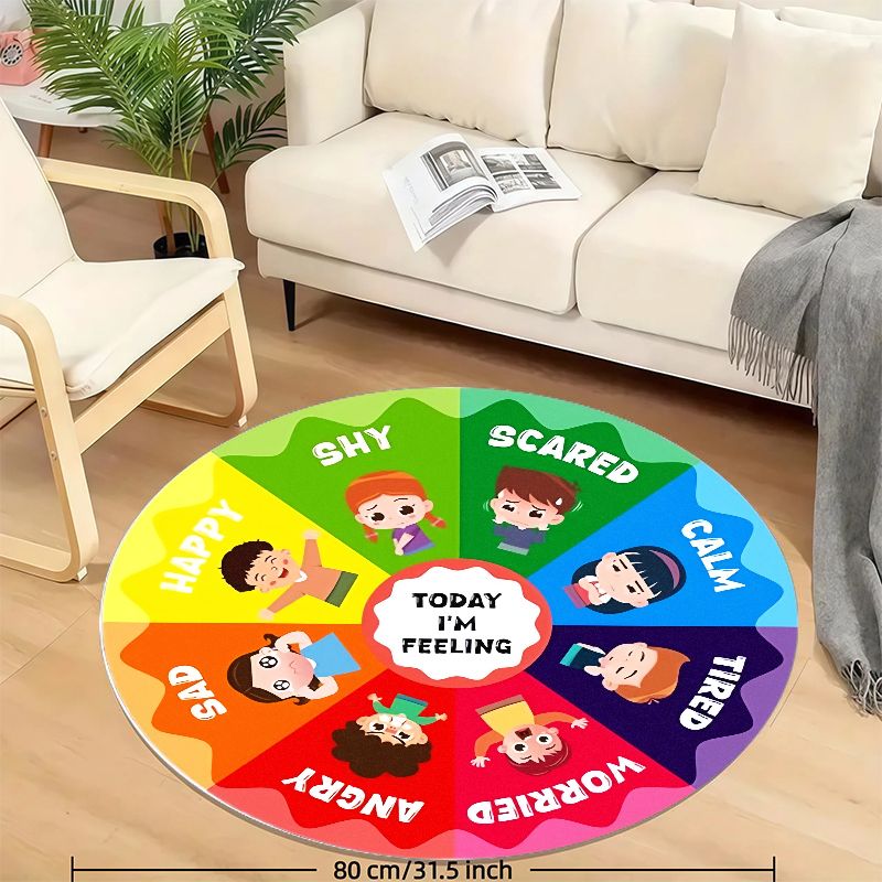 Emotion Wheel Kids Round Rug F - огляд і ціна Kids Education Charts