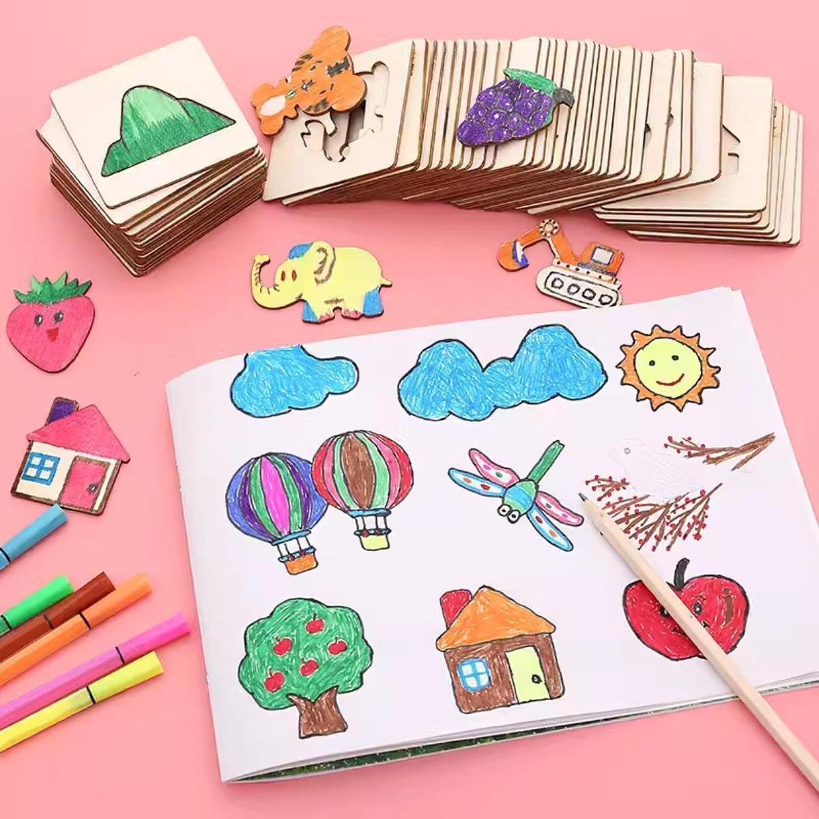 Kids Drawing Stencils Wooden G - огляд і ціна Kids Education Template
