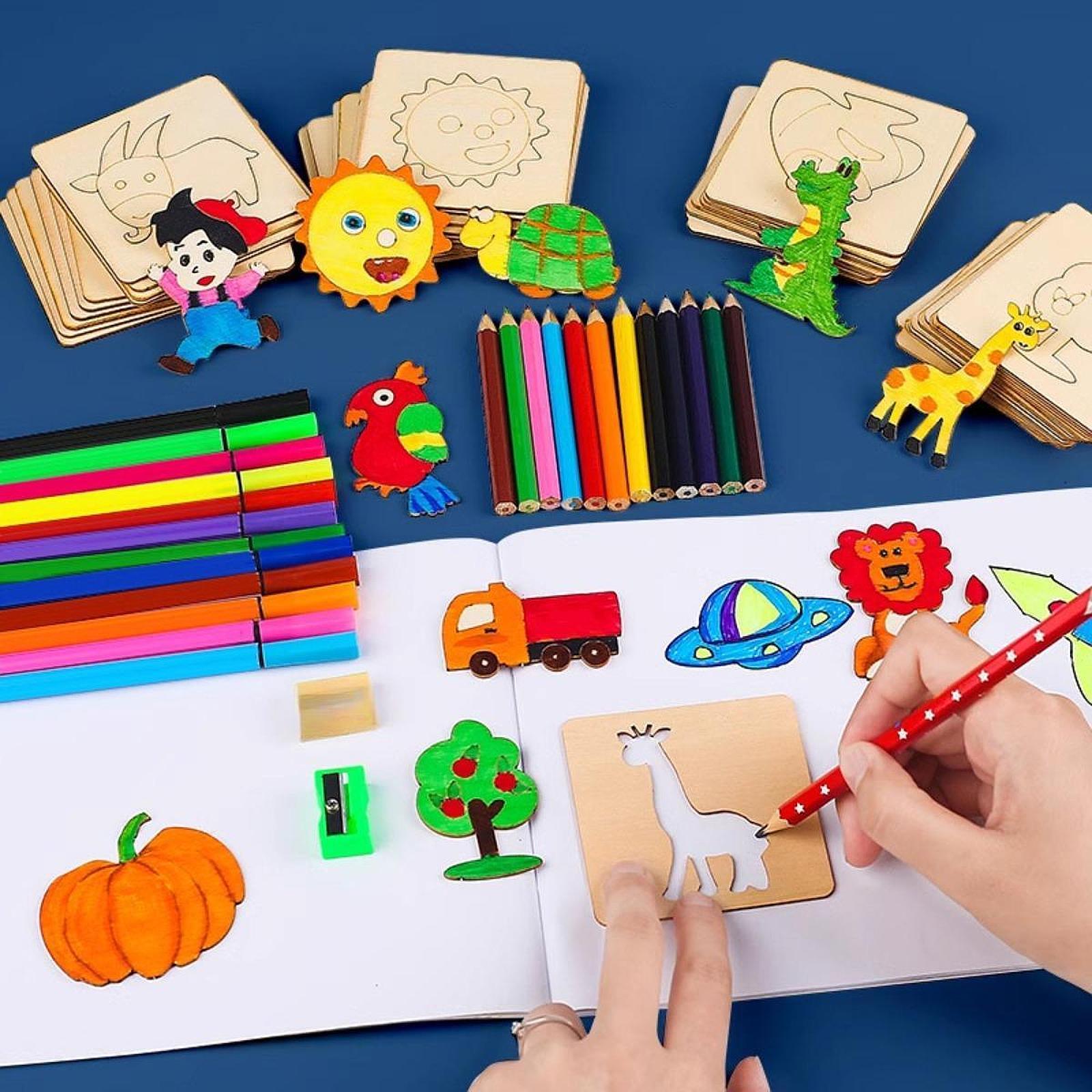 Kids Drawing Stencils Wooden G - огляд і ціна Kids Education Template