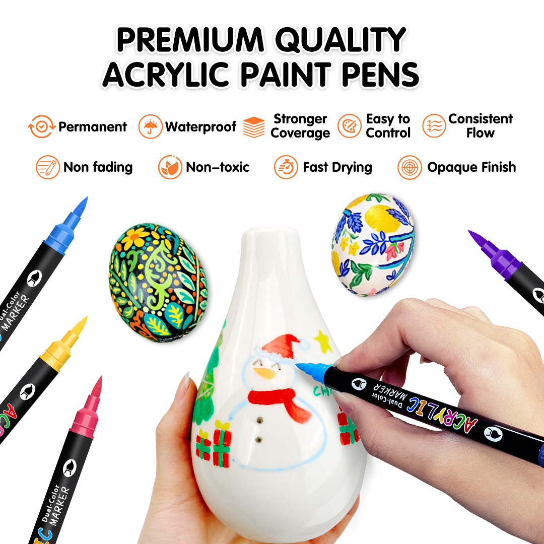Acrylic Paint Markers Dual Tip - огляд і ціна Kids Education Tips