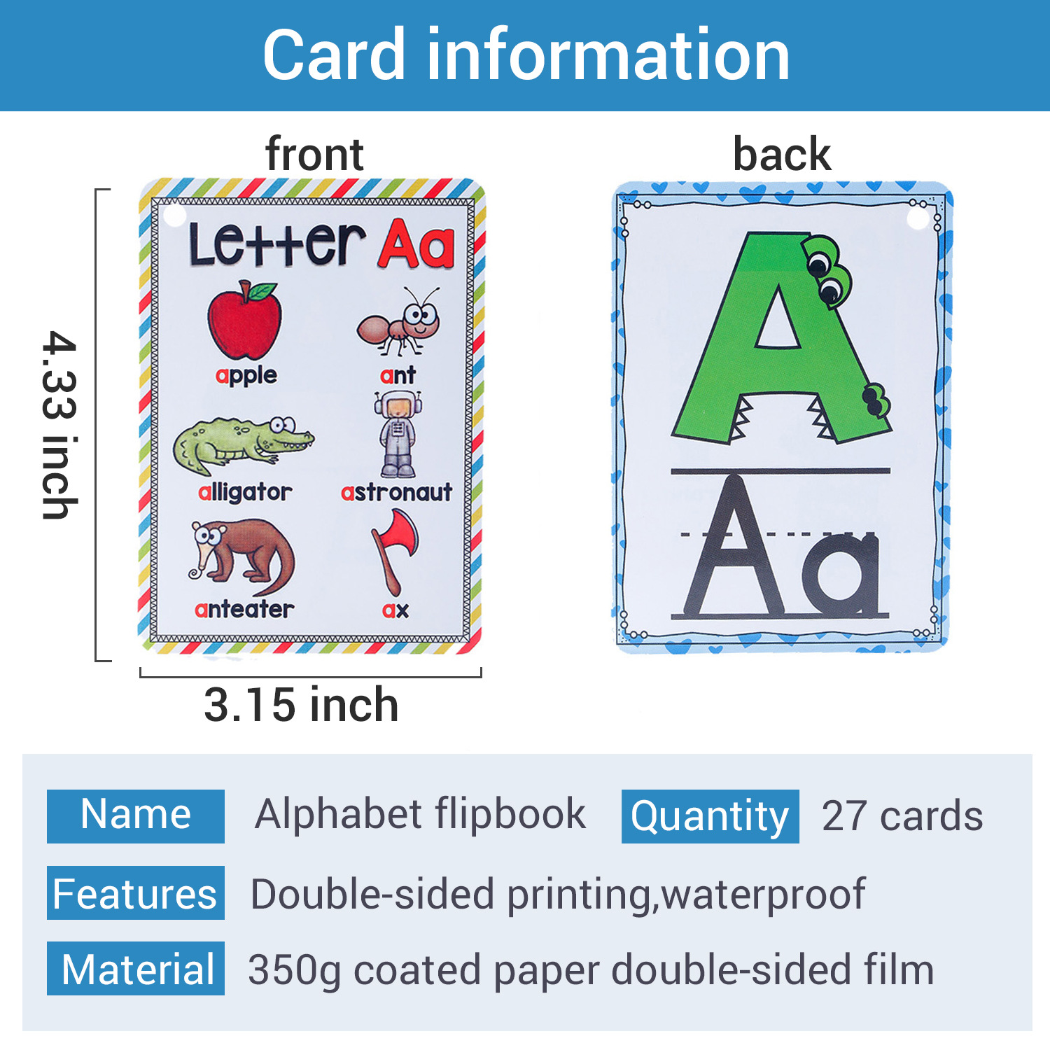Bview Art English 26 Letters A - огляд і ціна Flash Card Alphabet