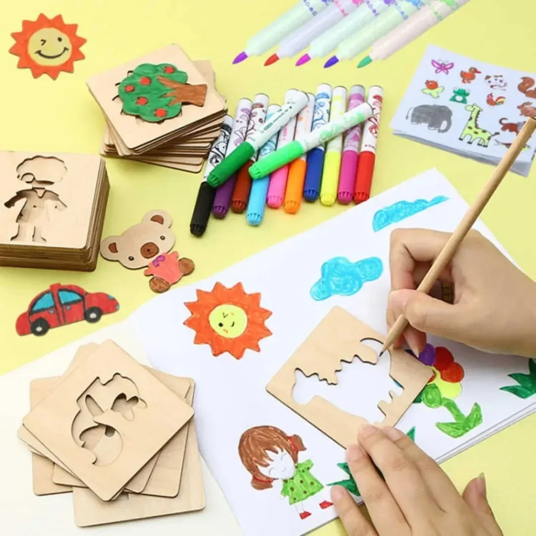 20PCS Montessori Wooden Drawin - огляд і ціна Kids Education Template