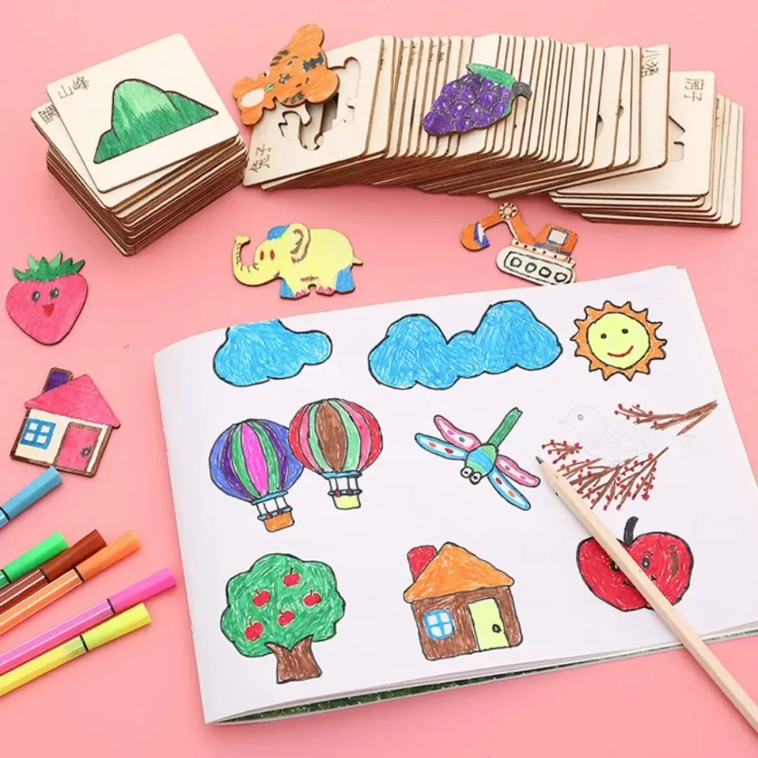 20PCS Montessori Wooden Drawin - огляд і ціна Kids Education Template